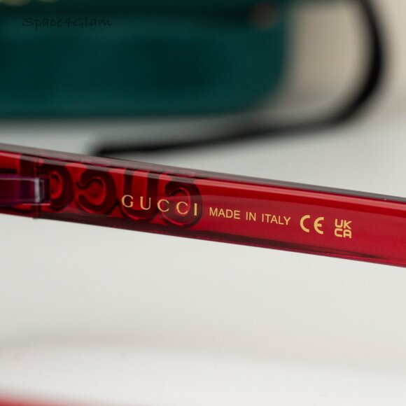 Gucci Women Sunglasses Transparent Red Violet Square GG1719S 001 BRAND NEW main image 5